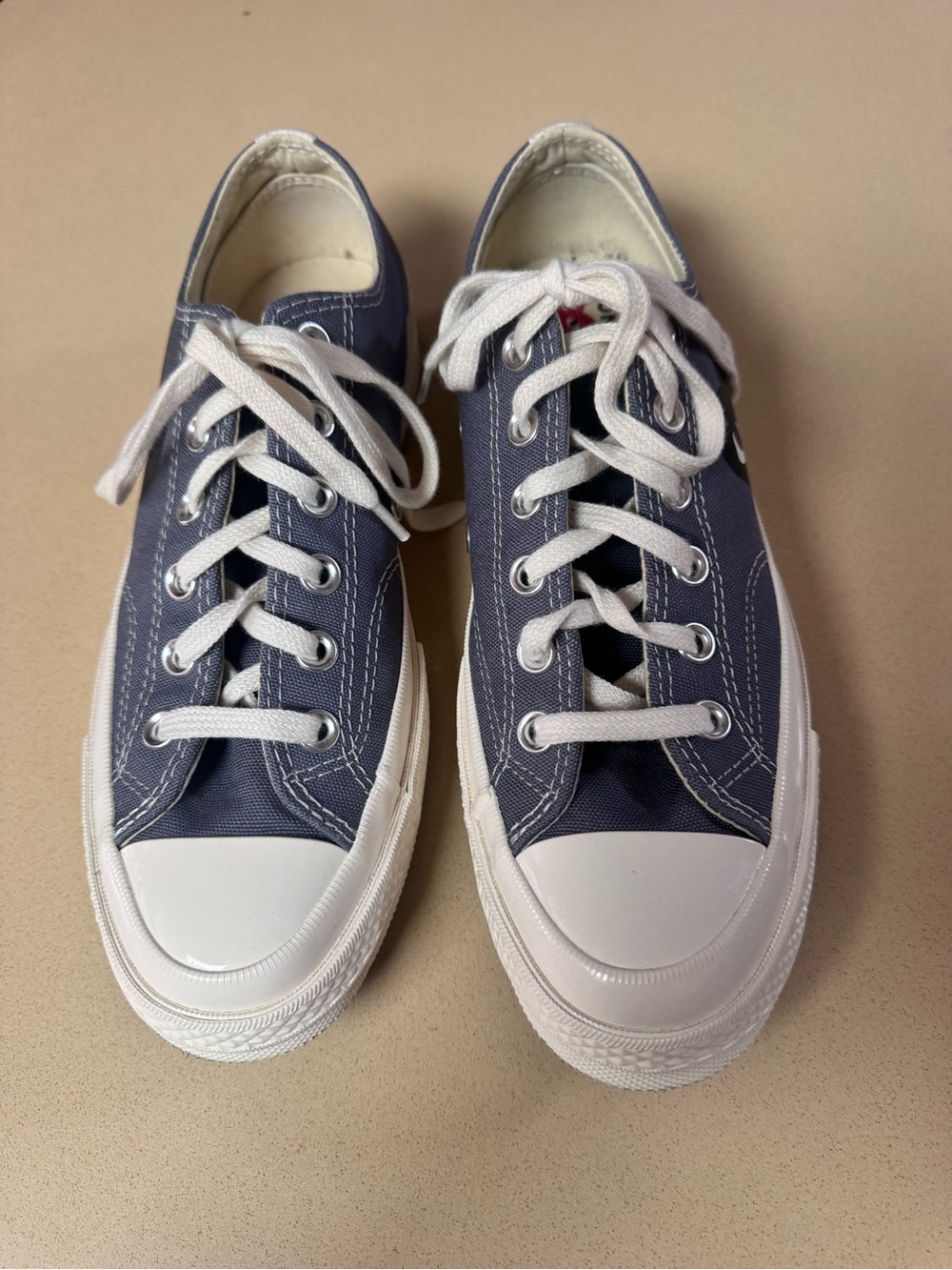 Commes de garçons Converse Men's Low-Top Sneakers in Navy and White